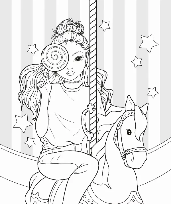 TopModel Nyela Colouring Sheet